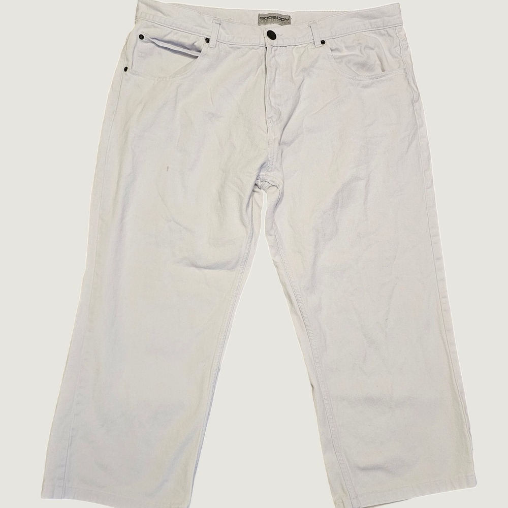 Godbody Streetwear Classics Mens Light Gray/White Denim Jeans 42x32